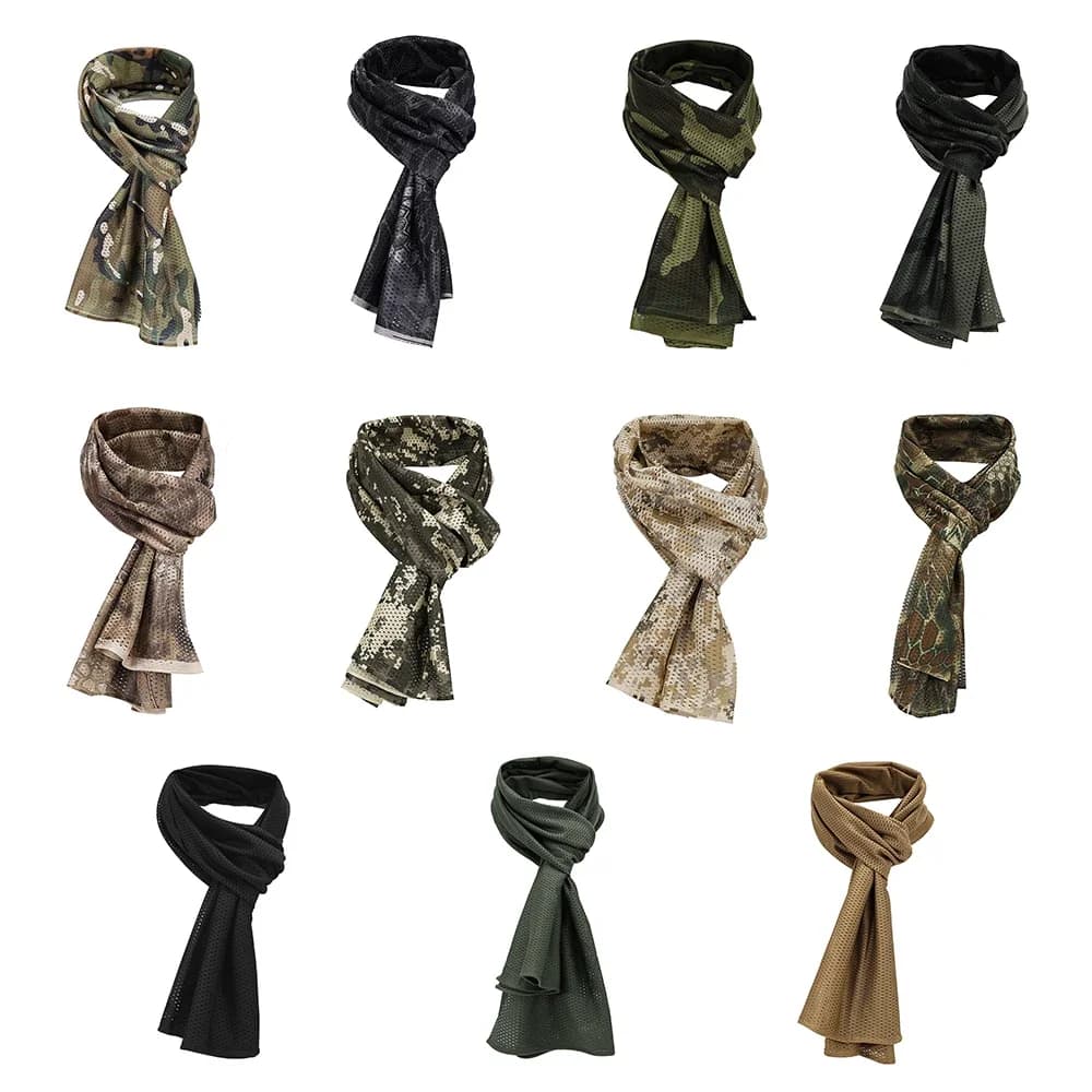 Foulard camouflage mesh coton polyester unisexe pêche sport tir outdoor accessoire
