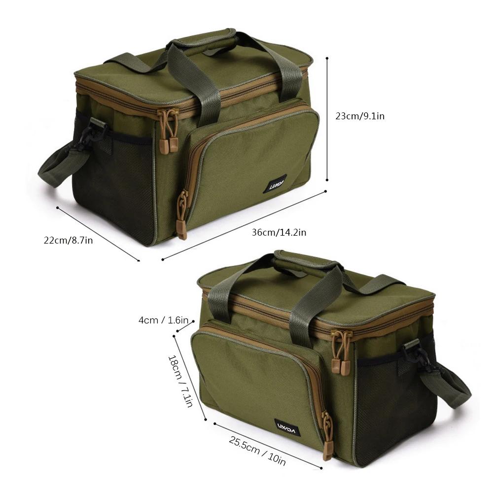 Sac bandoulière pêche multifonction Lixada toile canvas rangement leurres moulinets accessoires