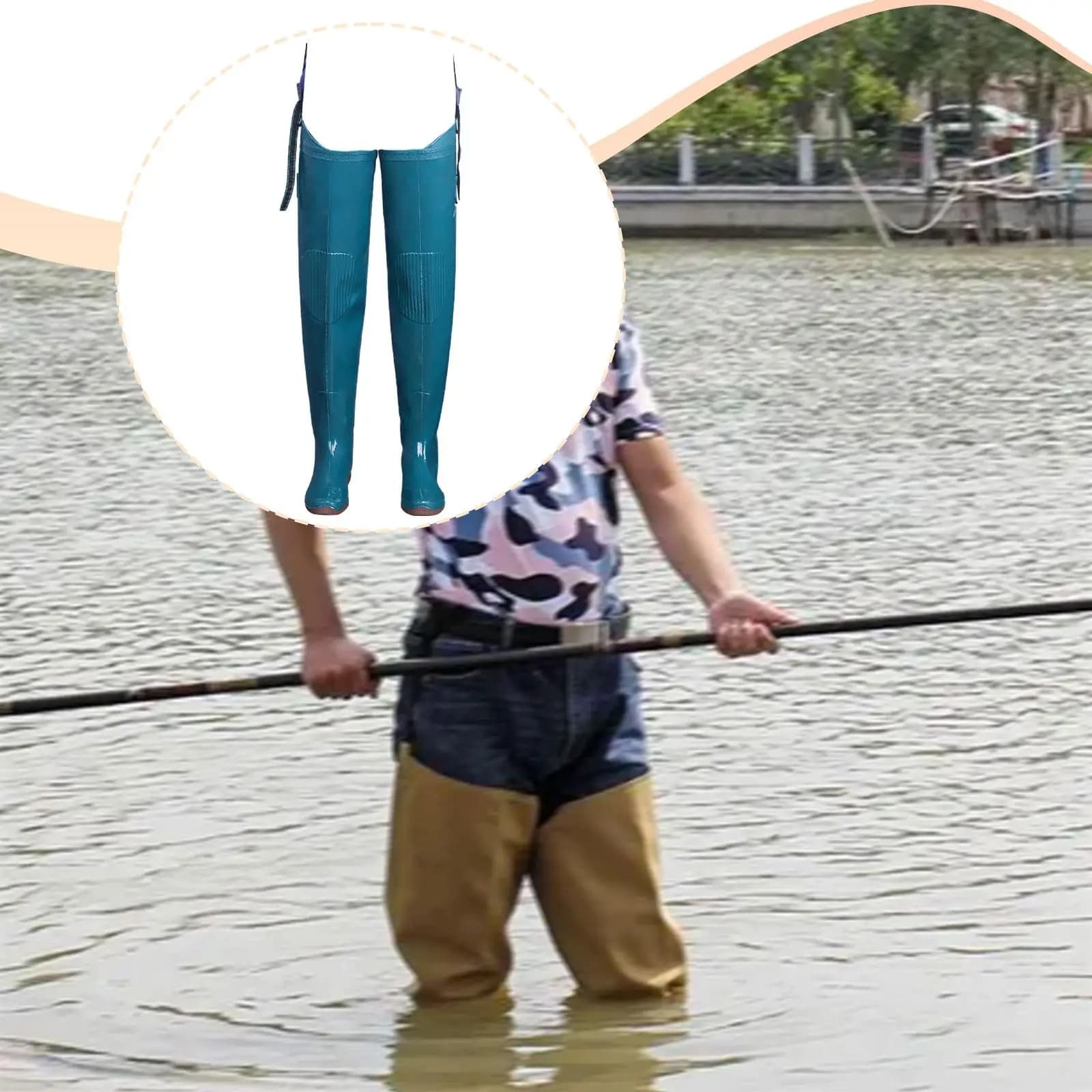 Bottes wading pêche genouillères imperméables durables résistantes à l'usure chaussures aquatiques extérieur
