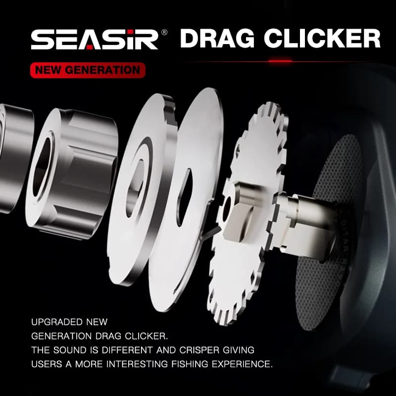 Moulinet baitcaster Seasir Commando Power ratio 7.1:1 - Frein 9kg nouvelle génération pour mer et eau douce