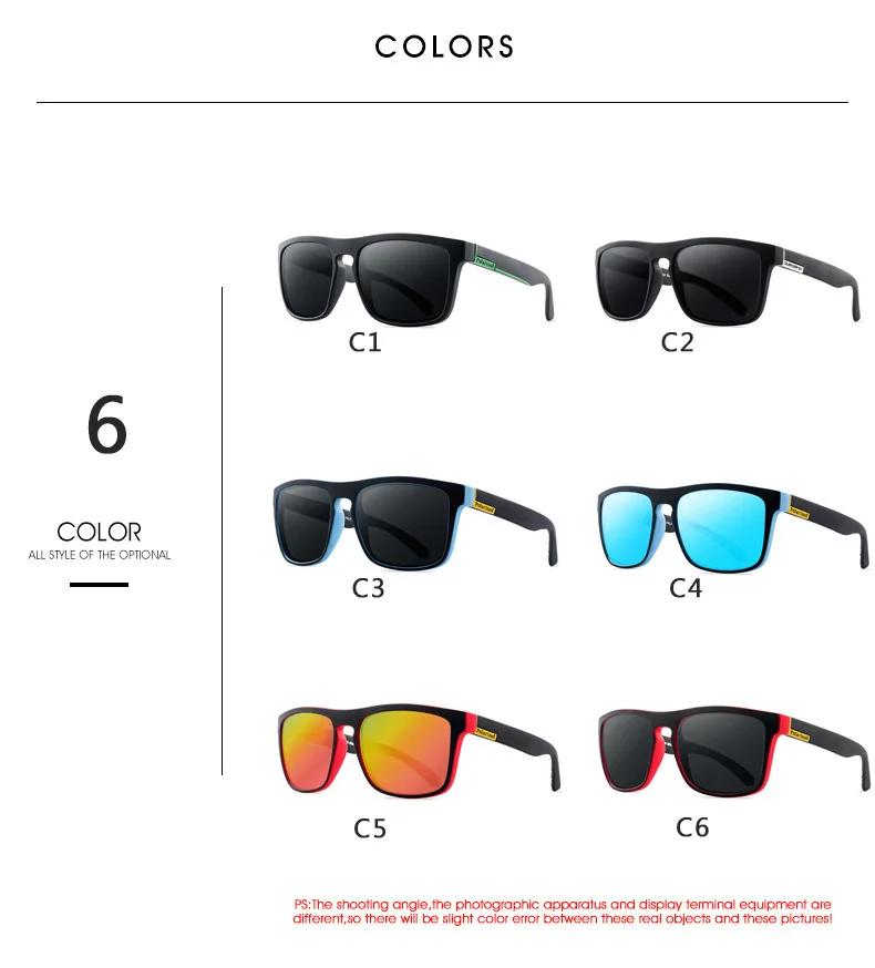 Lunettes de soleil polarisées carrées 1-2PCs anti-éblouissement pour pêche, conduite et vacances