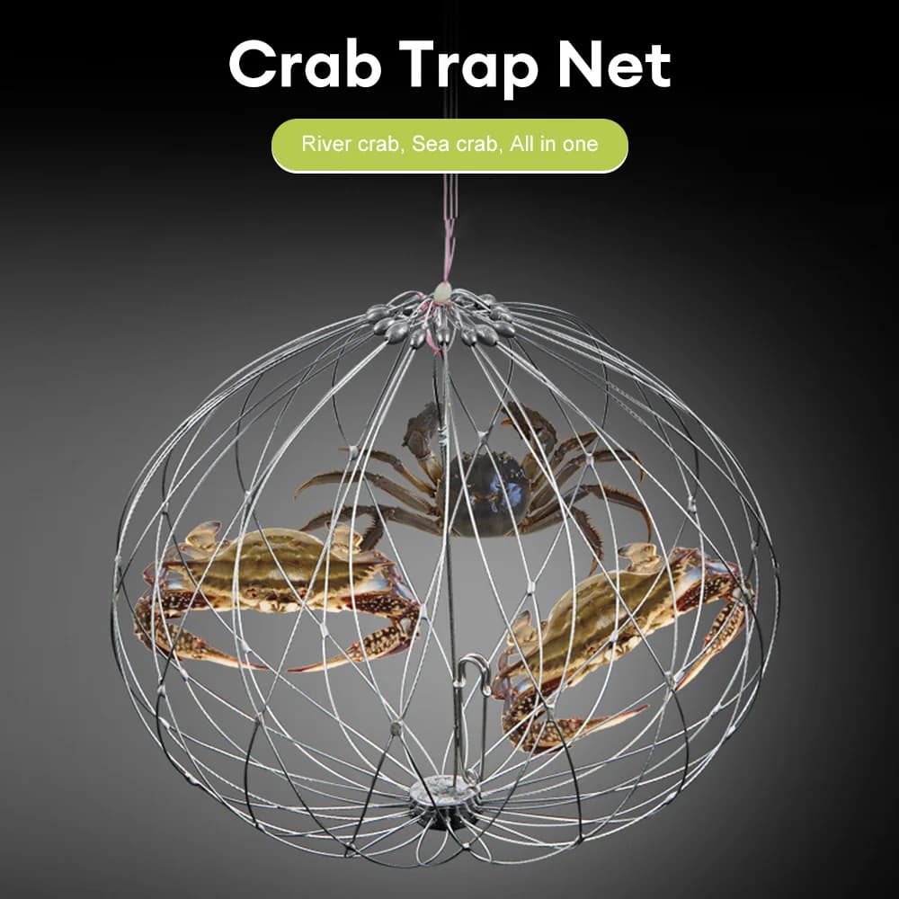 Piège à poissons crabe automatique - Filet cage ouverture fermeture auto - Acier inoxydable eau salée
