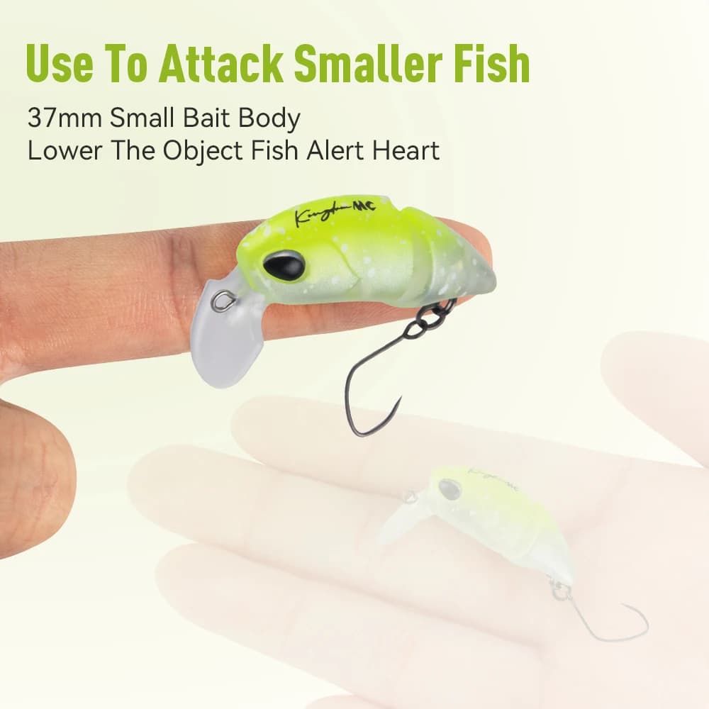 Leurre flottant S-shaped Kingdom Micro Minnow 2.3g 37mm pour la pêche de la truite et du black bass