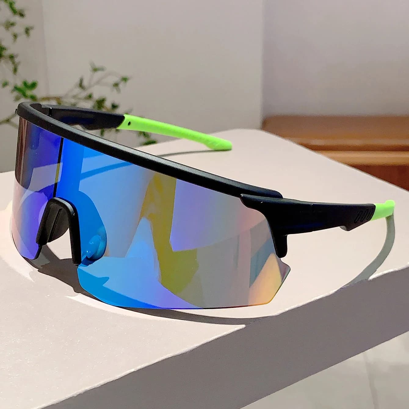 Lunettes de sport semi-rimless surdimensionnées - Protection enveloppante pour pêche et cyclisme