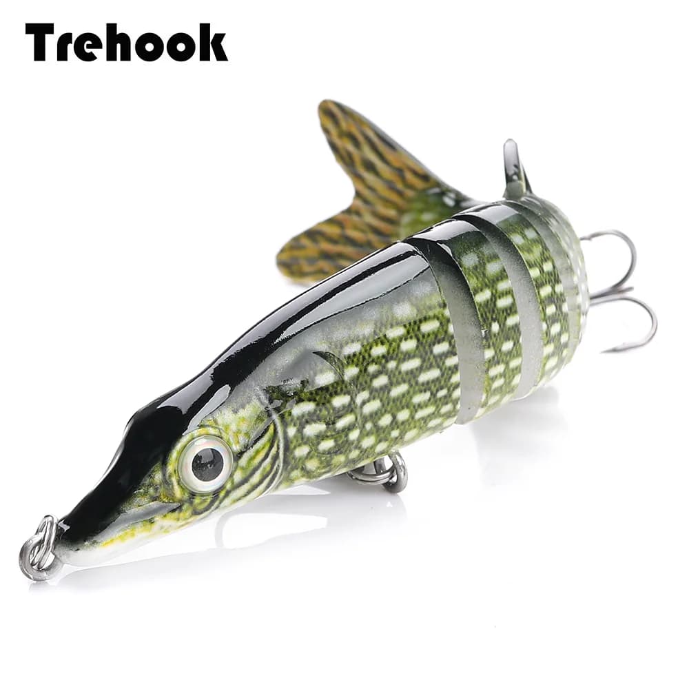 Leurre articulé TREHOOK 10cm/12.5cm pour brochet et carnassiers multi-articulations