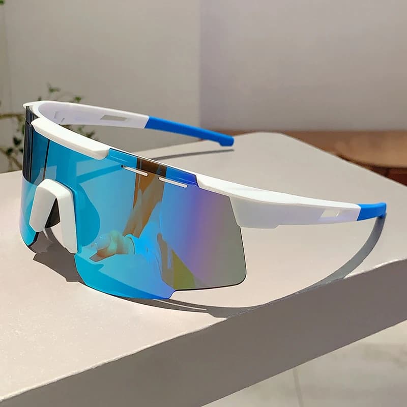 Lunettes monobloc sport pêche extérieur - Protection UV miroir oversize vélo cyclisme