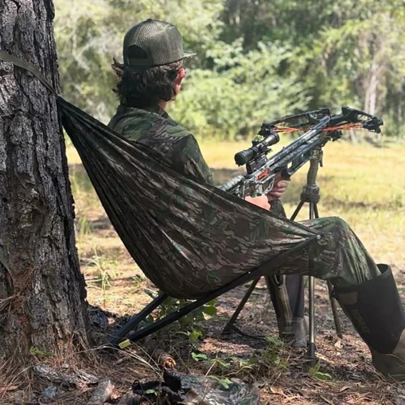Chaise hamac camouflage pêche portable légère - Siège suspendu arbre pliant pour camping nature
