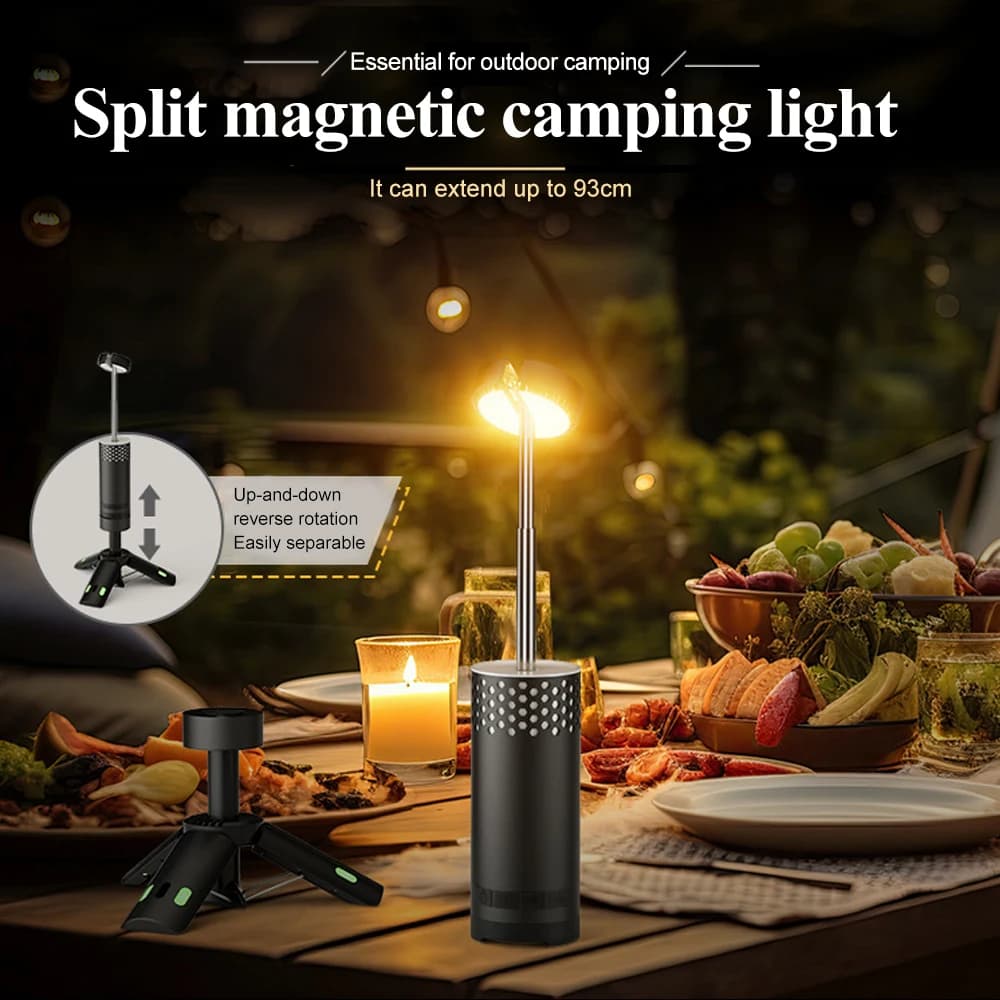 Lanterne de camping LED rechargeable 10000mAh détachable avec support portable pêche randonnée