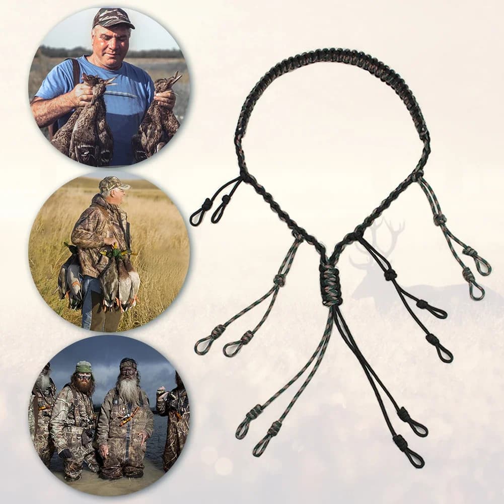 Sifflet appel canard réglable 12 anneaux - Corde tressée pour chasse au gibier d'eau