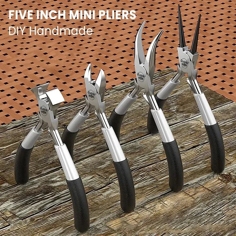 Mini pinces à bec pointu sans dent - Set de pinces plates pour montages de pêche et ligatures