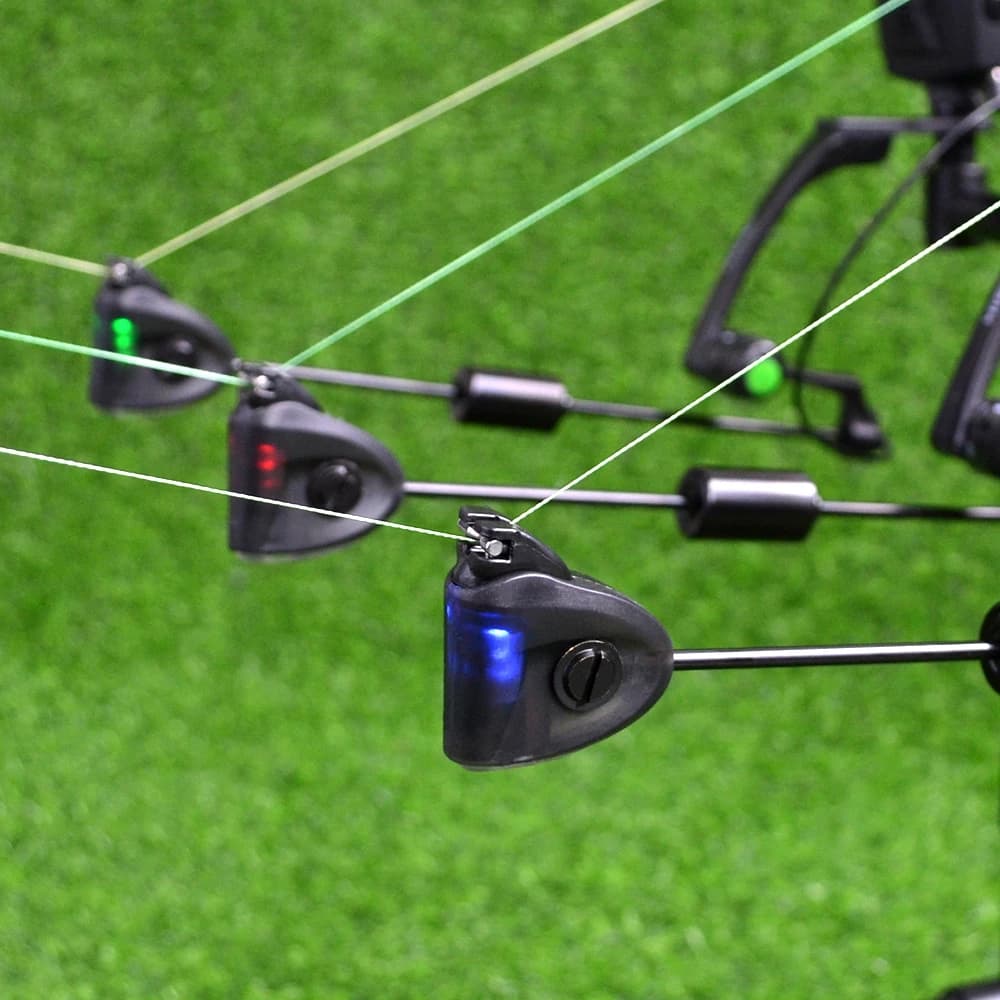 Set swingers carpe avec boîtier indicateurs pêche alarme LED lumière B2005