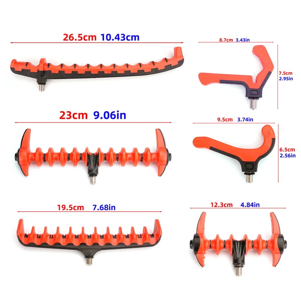 Support canne pêche carpe plastique rouge 8mm filetage universel - Porte canne feeder buzz bar
