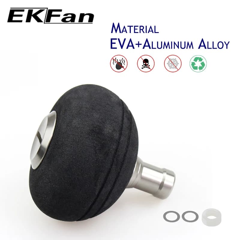 Poignées EVA EKfan 38/50mm avec roulements pour moulinet pêche, compatibles SHIMANO DAIWA, axe 4mm pour customisation