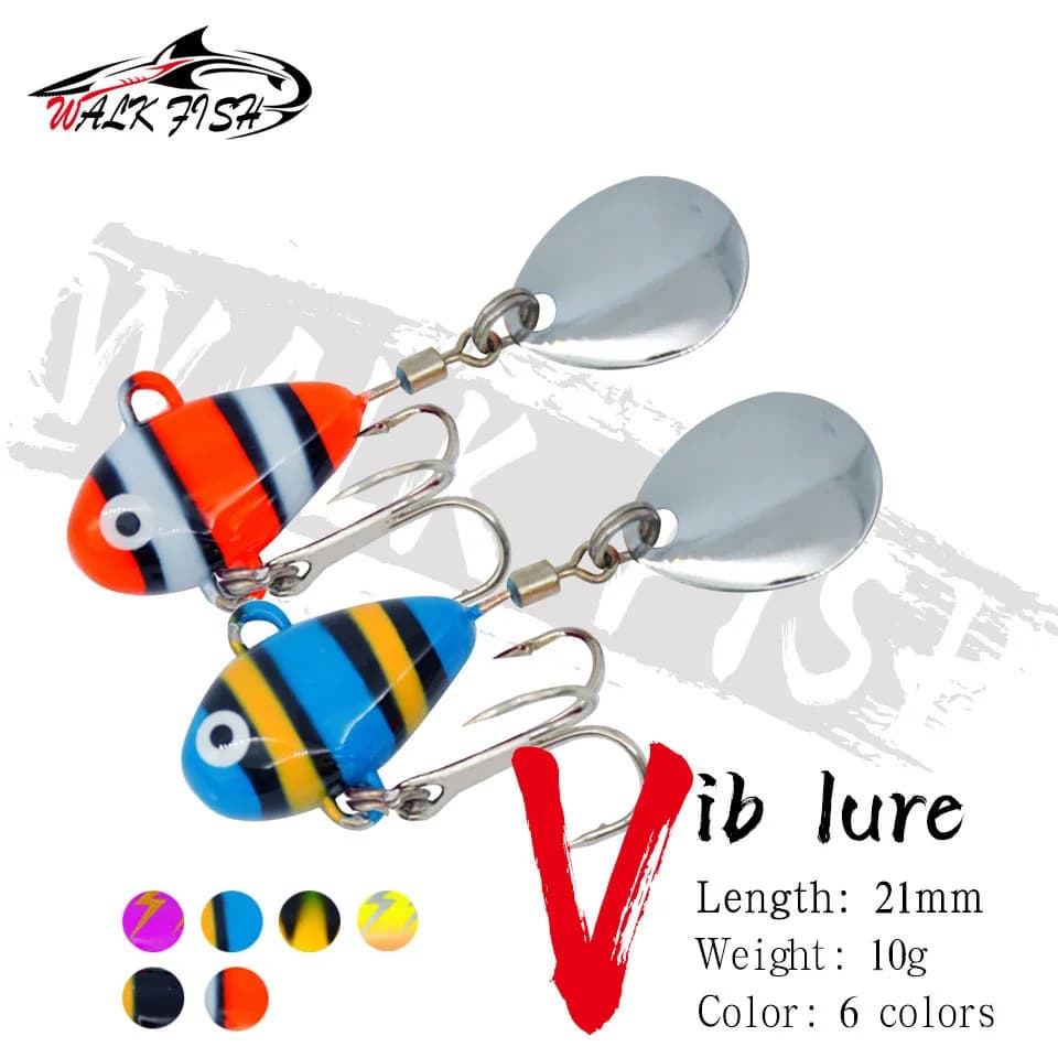 Mini VIB métal WALK FISH avec cuillère 10g - Leurre vibrant crankbait pour pêche en eau peu profonde