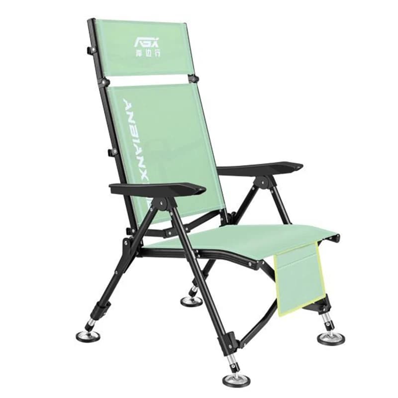 Chaise pêche pliable en alliage aluminium réglable et inclinable pour pêche en eau douce