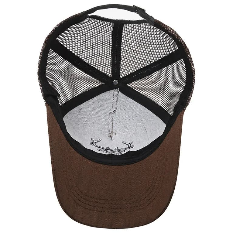 Casquette pêche broderie bois d'animaux ajustable protection UV été pêche en forêt