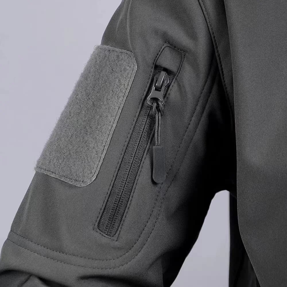 Veste softshell tactique homme imperméable à fermeture éclair pour pêche hivernale et chasse