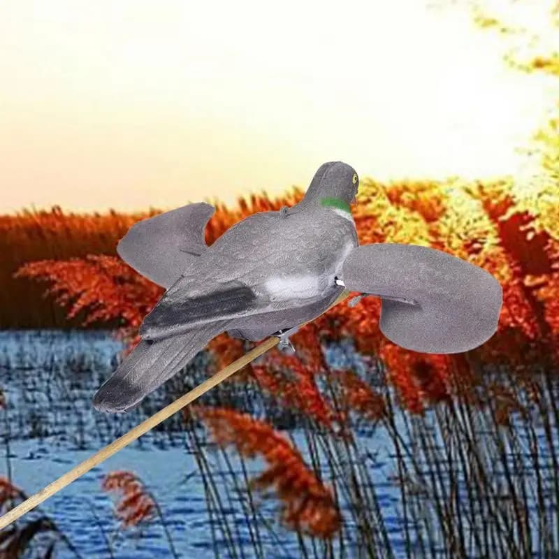 Leurre pigeon à ailes mobiles pour jardin - Appât de chasse simulation mouvement avec vent
