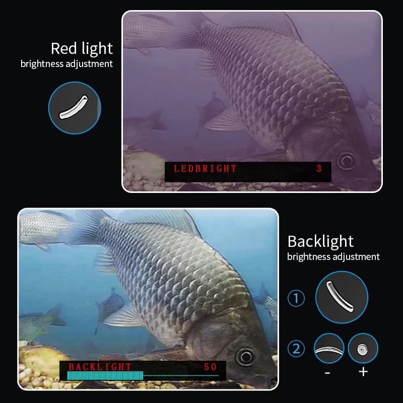 Caméra sous-marine Erchang F431B avec zoom 4x - Fishfinder 4.3 pouces pour pêche sur glace et rivière
