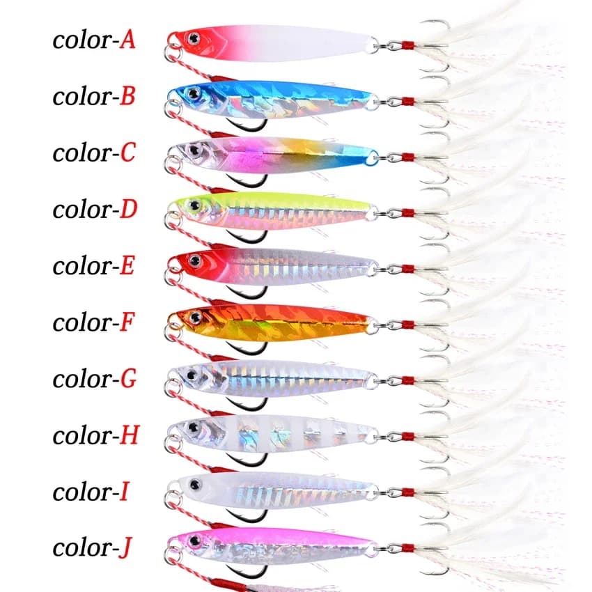 Cuiller métallique 7G-60G - leurre jigging shore super dur pour pêche du bar et carnassiers