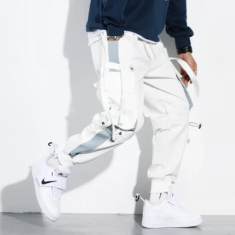 Pantalon cargo élastique cordon ajustable poches à rabat pêche travail homme classique