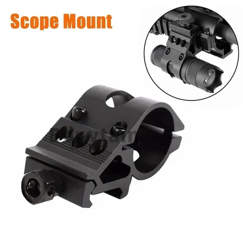 Support déporté lampe 25.4mm - Montage rapide 45° pour rail Picatinny, accessoire chasse tactique