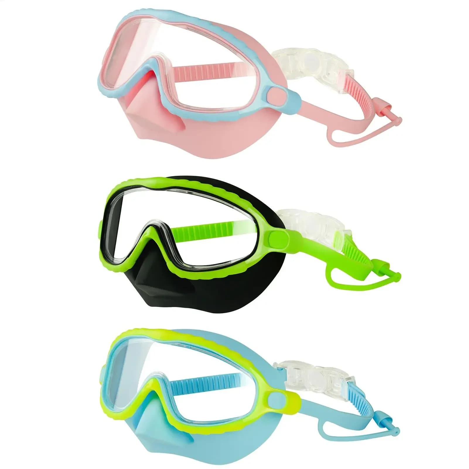 Lunettes de natation enfants anti-buée étanches avec protection nez intégrée pour sécurité