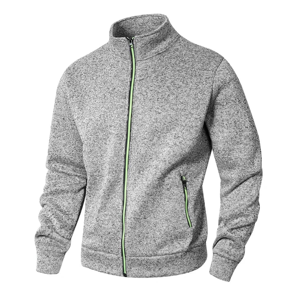 Cardigan à col montant homme zip printemps automne - Veste légère confortable pour pêche en mi-saison