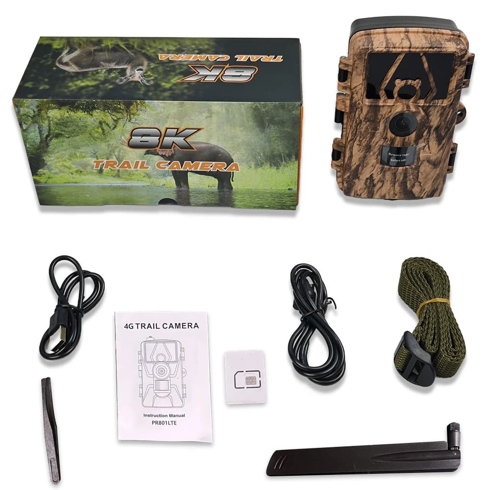 Caméra de sentier vidéo 8K photos 60MP vision nocturne activée mouvement étanche pour chasse et sécurité maison