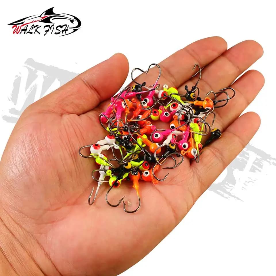 5 hameçons jig tête plomb WALK FISH 1.75g 3.5g pour vers souples pêche précise leurres durs et mous
