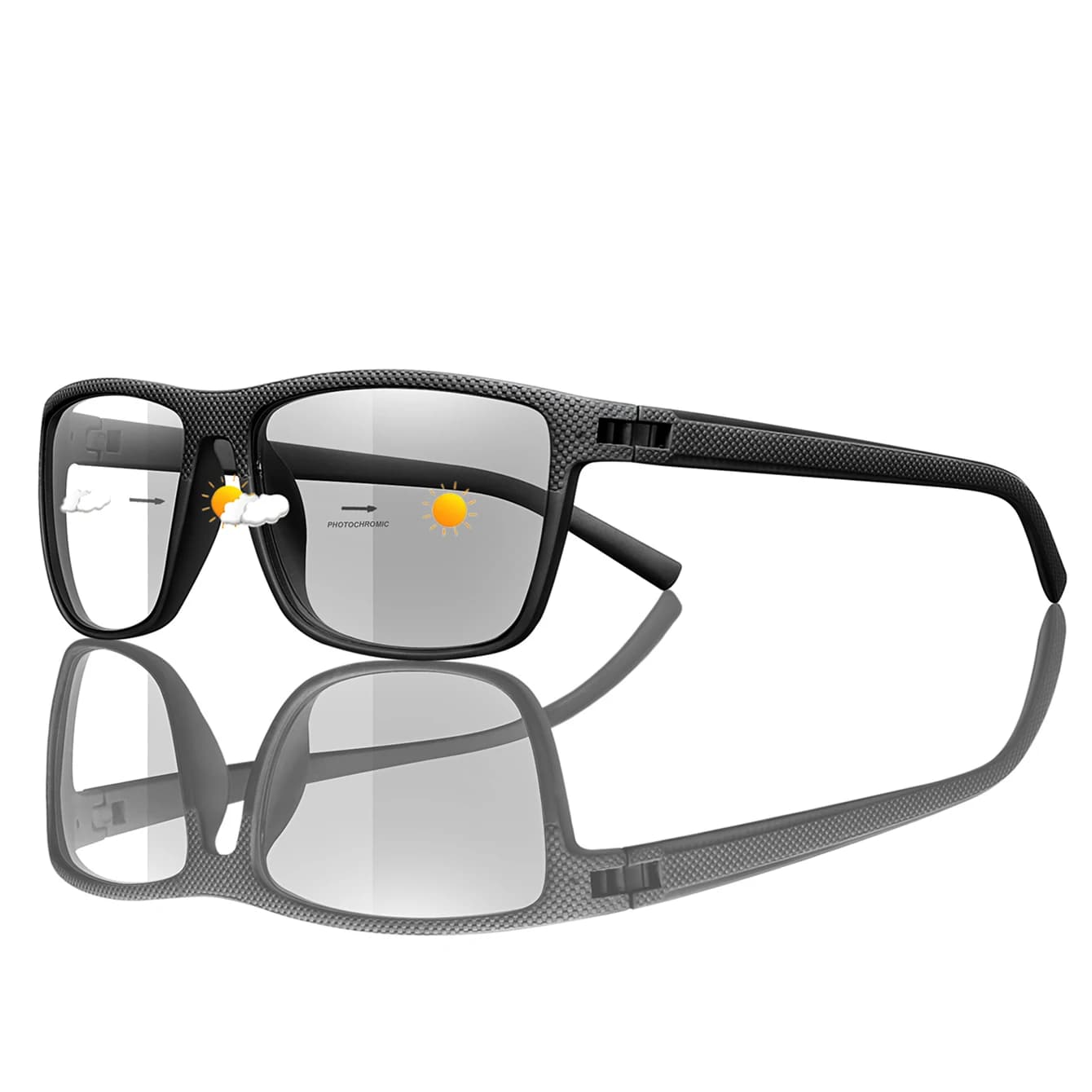 Lunettes photochromiques carrées pêche randonnée sport extérieur protection UV adaptative lumière