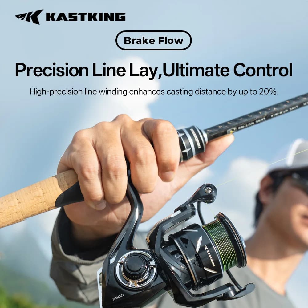 Moulinet de pêche KastKing Royale MegaTron pour truite et brochet, longue portée et pose de ligne précise