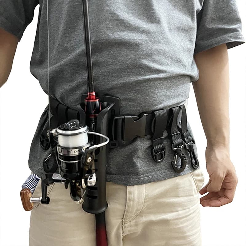 Ceinture porte-canne nylon multifonction Shawto - support canne à pêche portable rapide pêche