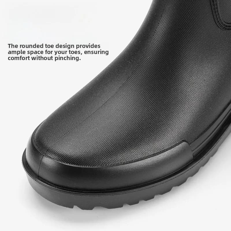 Bottes de pluie homme mi-mollet doublure polaire antidérapantes pêche lavage auto toutes saisons