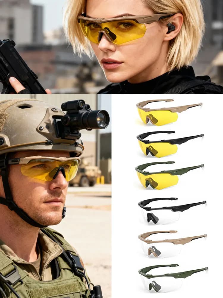 Lunettes tactiques 2.0mm anti-vent poussière pour CS randonnée pêche - protection UV400