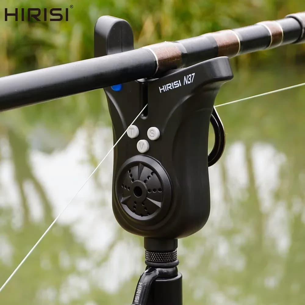 Alarme de touche feeder Hirisi avec contrôle volume, tonalité, sensibilité et indicateur LED N37 pour carpe