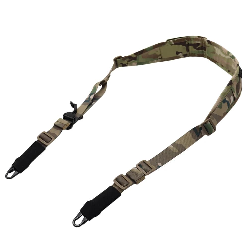 Bretelle fusil modulaire réglable 2 points/1 point - Accessoire pêche et chasse polyvalent transport