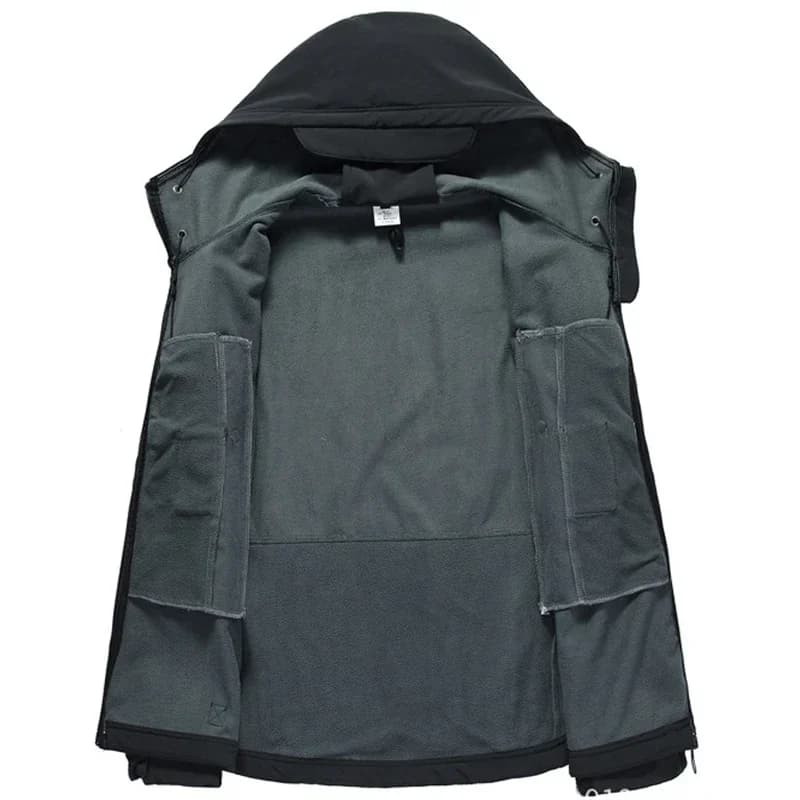 Veste softshell peau de requin homme outdoor - Bomber capuche tactique - Imperméable coupe-vent combat pêche