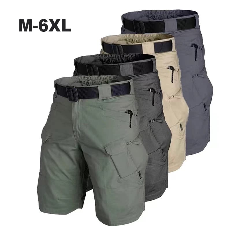 Short cargo homme été - Pantalon trekking imperméable, randonnée pêche camping sports outdoor