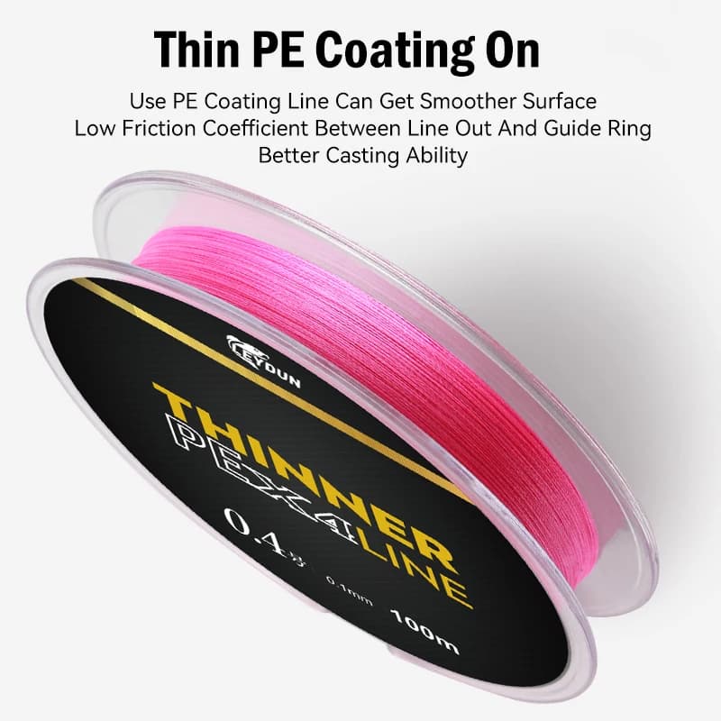 Ligne de pêche Leydun Micro THINNER 100m-150m MT8 4 brins tresse PE Japon pour carpe et mouche