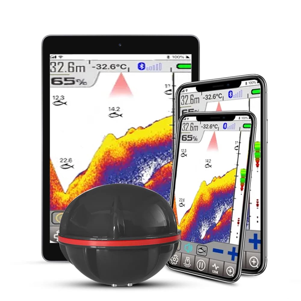 Sonar pêche connecté smartphone Bluetooth - Détecteur poissons intelligent Android iOS 2024