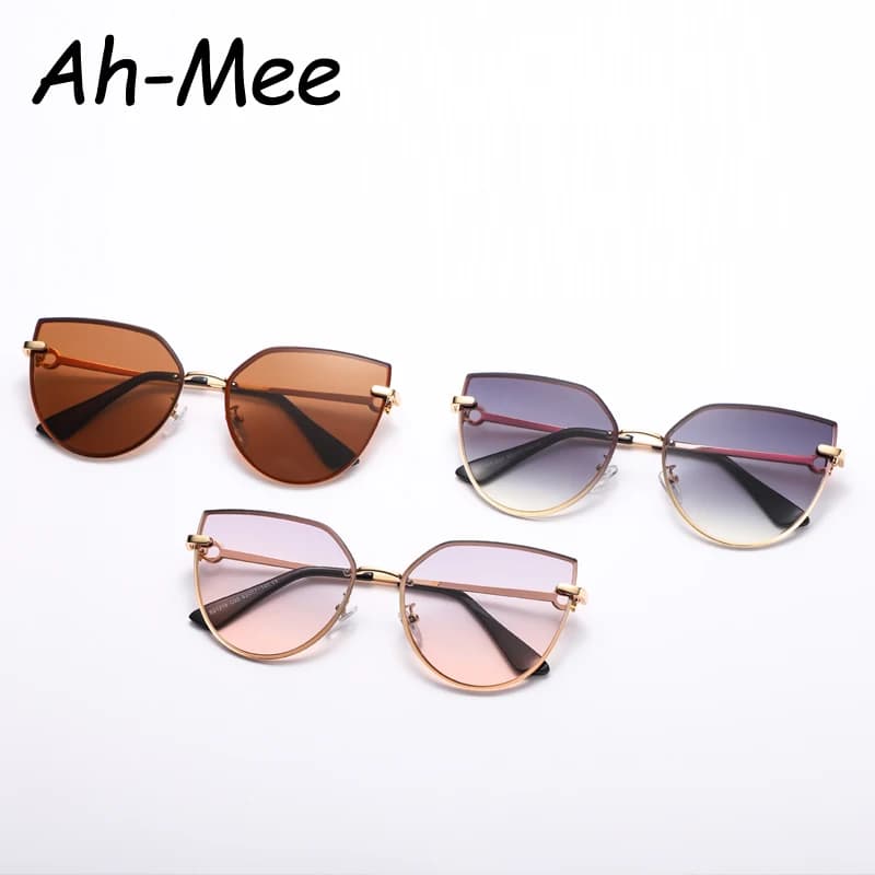 Lunettes de soleil vintage femme pêche sans monture anti-lumière protection UV400 pour randonnée