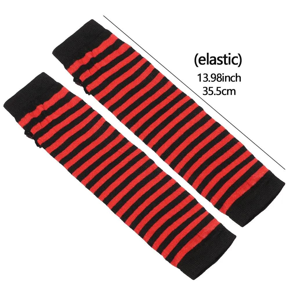 Gants de pêche femme sans doigts en coton classique manchons longs rayés pour pêche hivernale