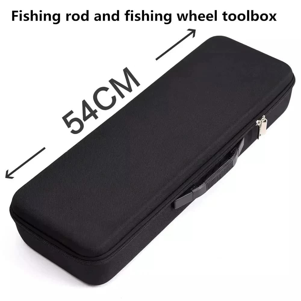 Sac pêche portable EVA anti-choc - Bag canne à pêche rembourré avec compartiment moulinet étanche