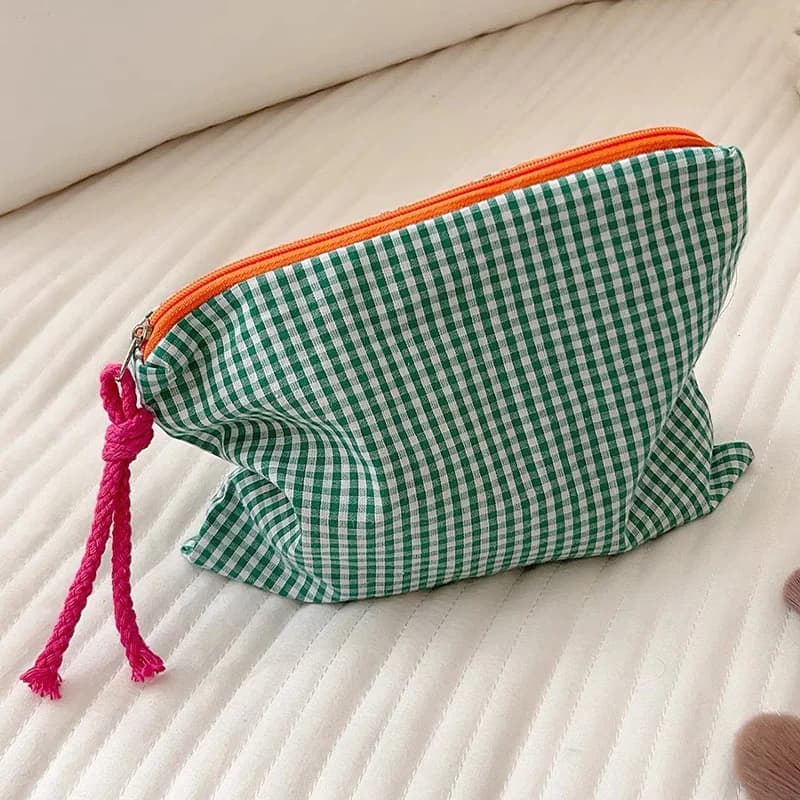 Trousses maquillage femme grande capacité voyage pêche cosmétiques nécessaire zippée coton