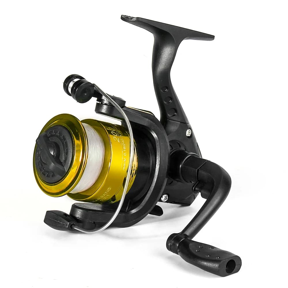 Moulinet de pêche spinning DNDYUJU 5.2:1 avec bobine, leurre et ligne de pêche inclus pour le casting