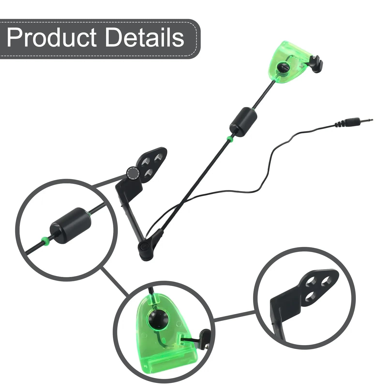 Indicateur lumineux pivotant pour alarmes de touche carpe - Base amovible LED réglable
