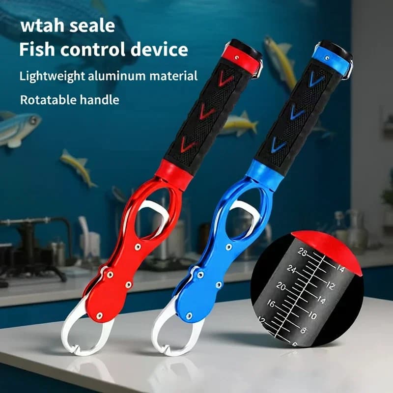 Gripper pêche aluminium portable à lèvres avec balance - Pince légère accessoire pêche essentiel