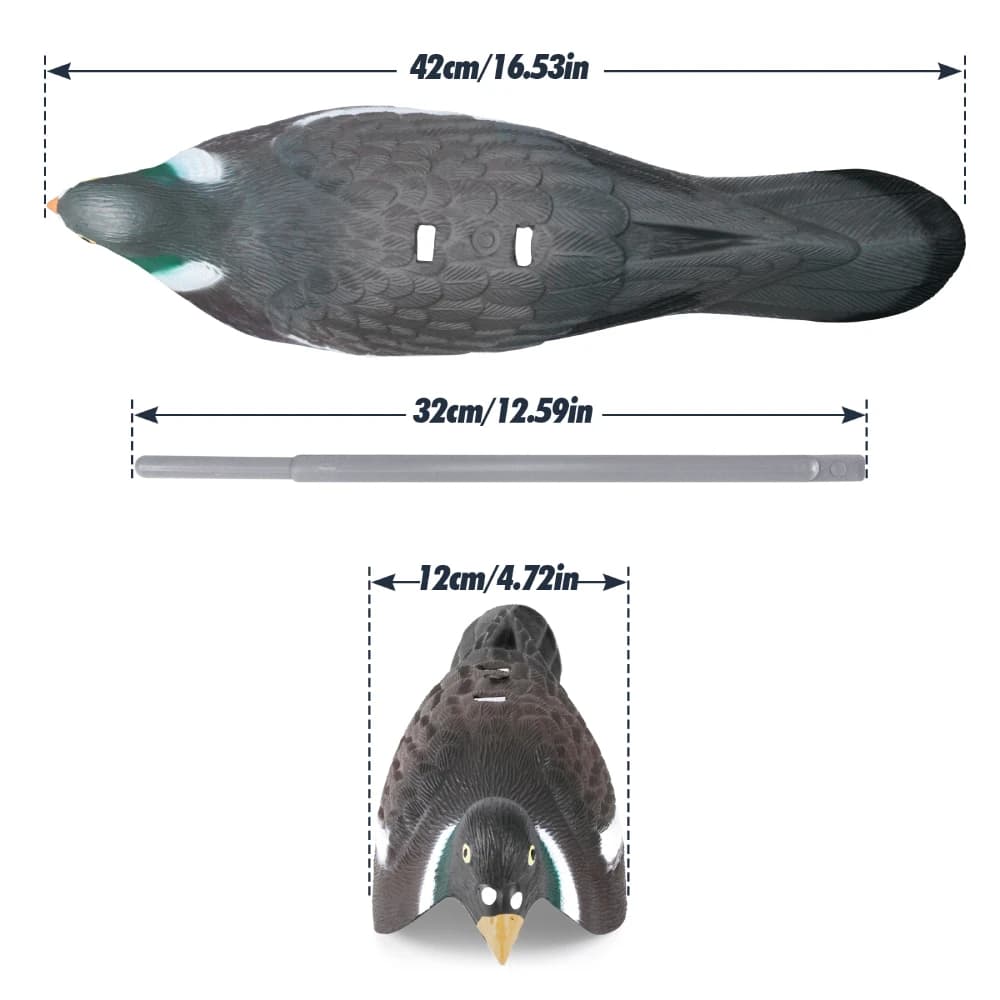 Leurre pigeon 30cm pour pêche contrôle nuisibles décoration jardin étang appât visuel
