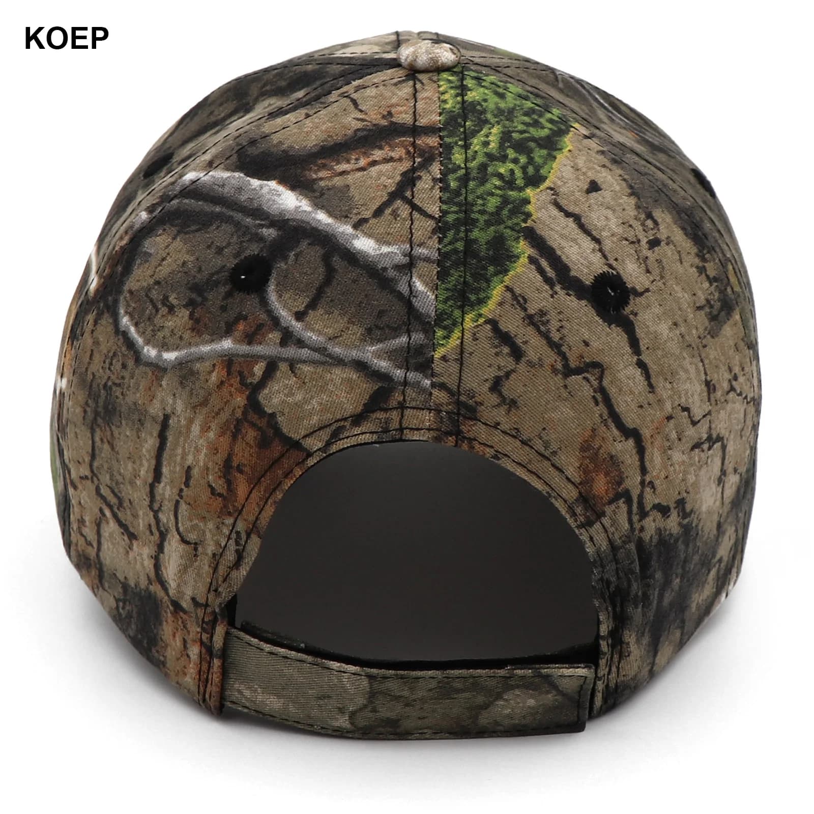 Casquette pêche camouflage jungle KOEP - Snapback coton chasse roseaux camouflage feuilles